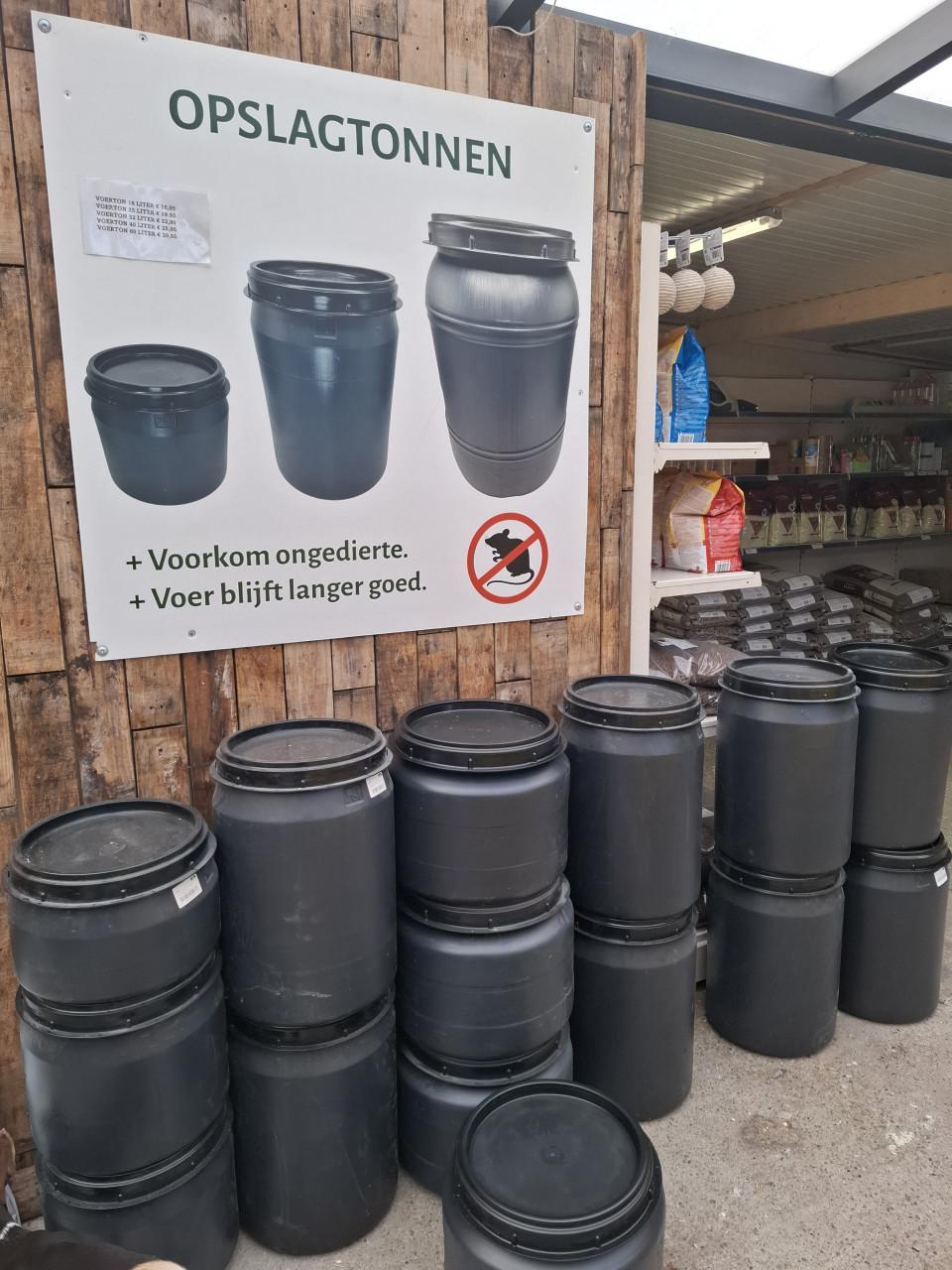 Voertonnen verschillende maten