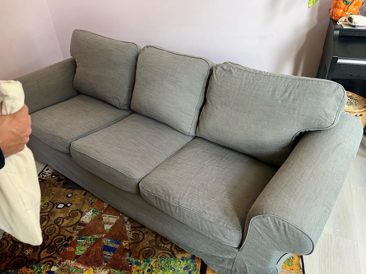 3 zits bank Ektorp donkergrijs