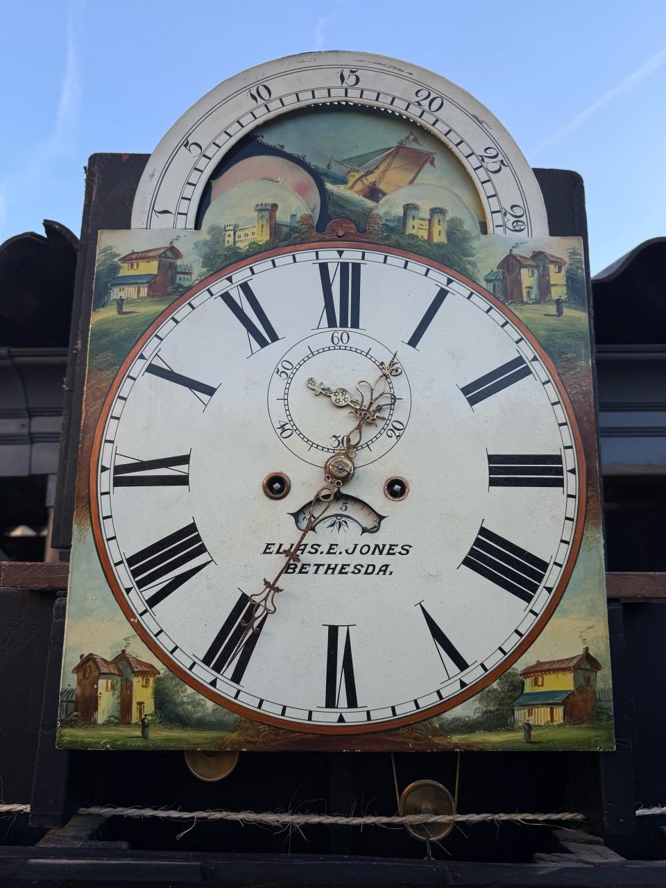 Zeer mooie zeer grote Engelse grandfather klok 19e eeuws