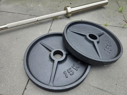 Gietijzeren Olympische halterschijven 15kg