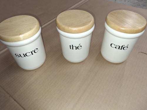 Bewaarpotten voor suiker, koffie en thee