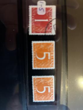 Postzegel 1 cent en 2x 5 cent