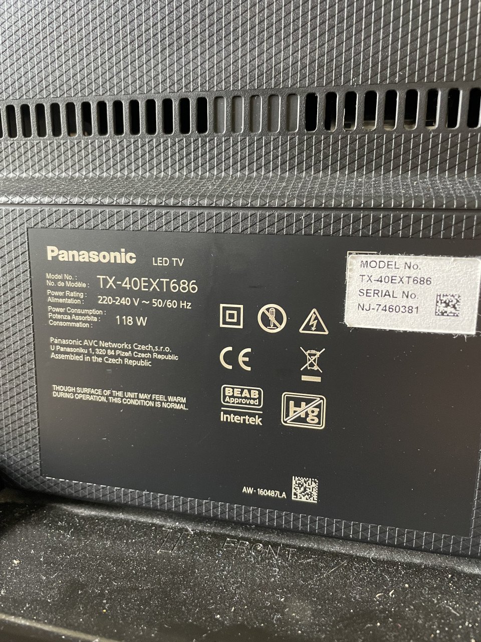 Panasonic TV 40 inch zwart/zilver