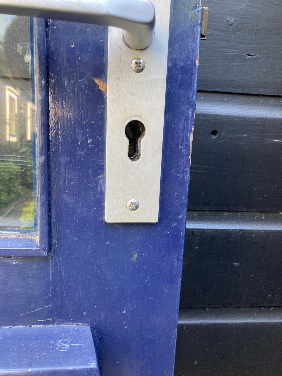 Karaktervolle houten deur — klassiek blauw — 209,5 x 96 cm