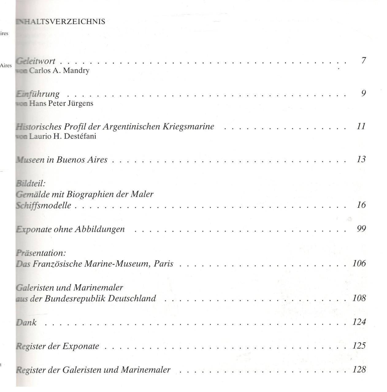 Schiffahrt und Kunst aus Argentinien.