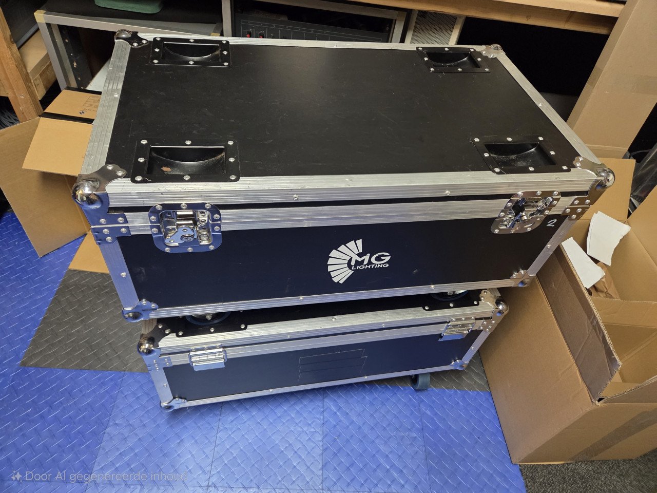 18 stuks MG Poseidon 1 spots incl 3 flightcases