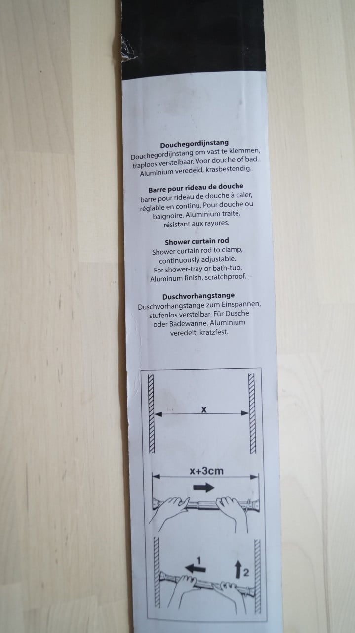 Differnz verstelbare douchegordijn stang.
