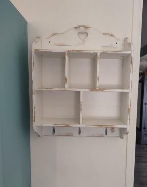 Kapstok met vakken brocante stijl