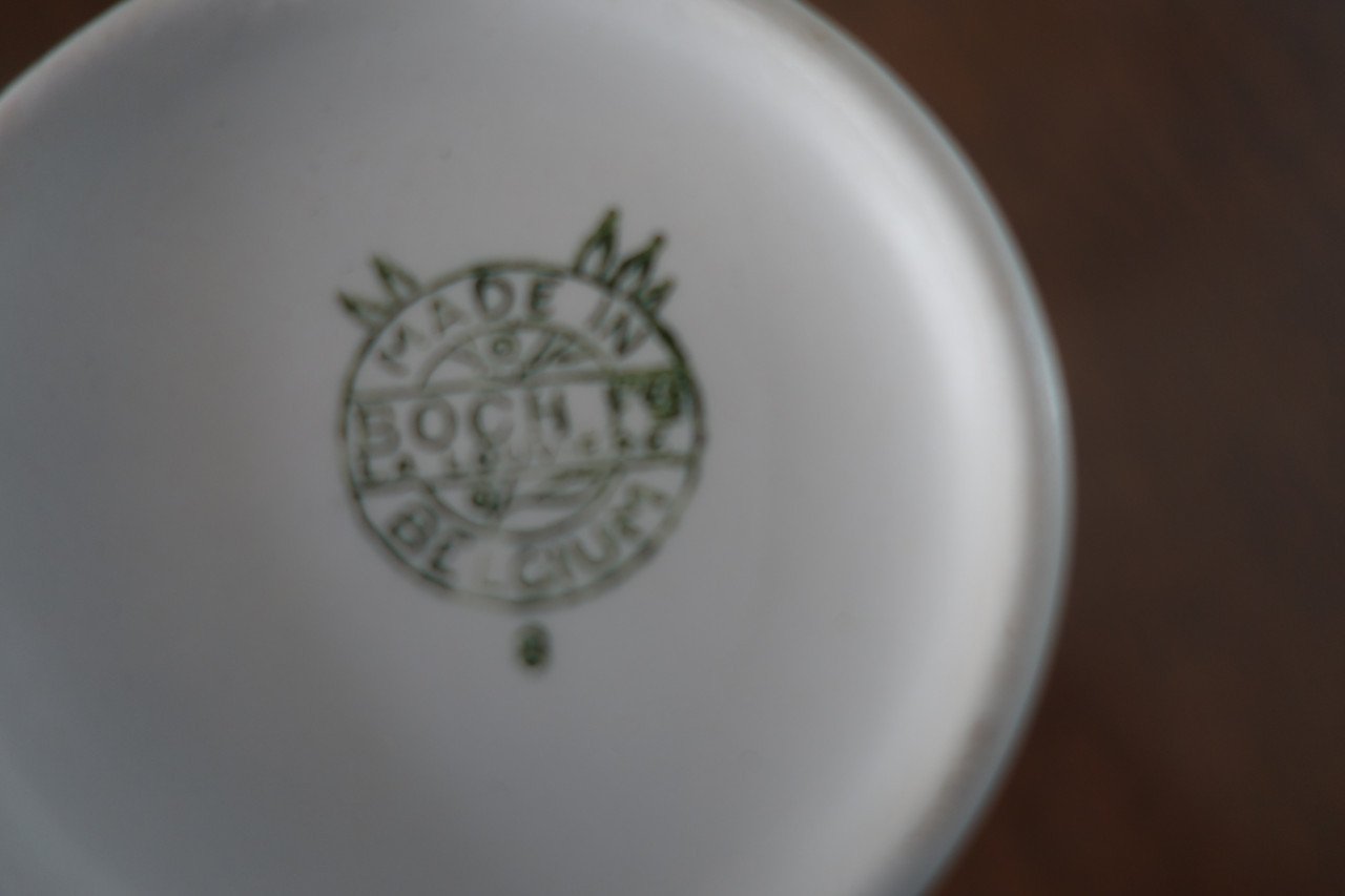 Vintage ceramique Juice kan + 6 bekers Boch Keramis La Louvière