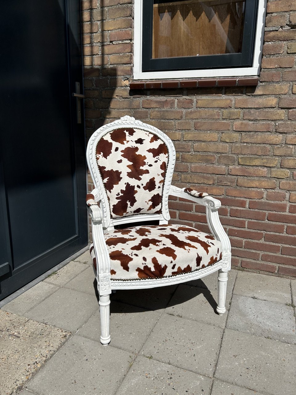 Brocante koeienstoel