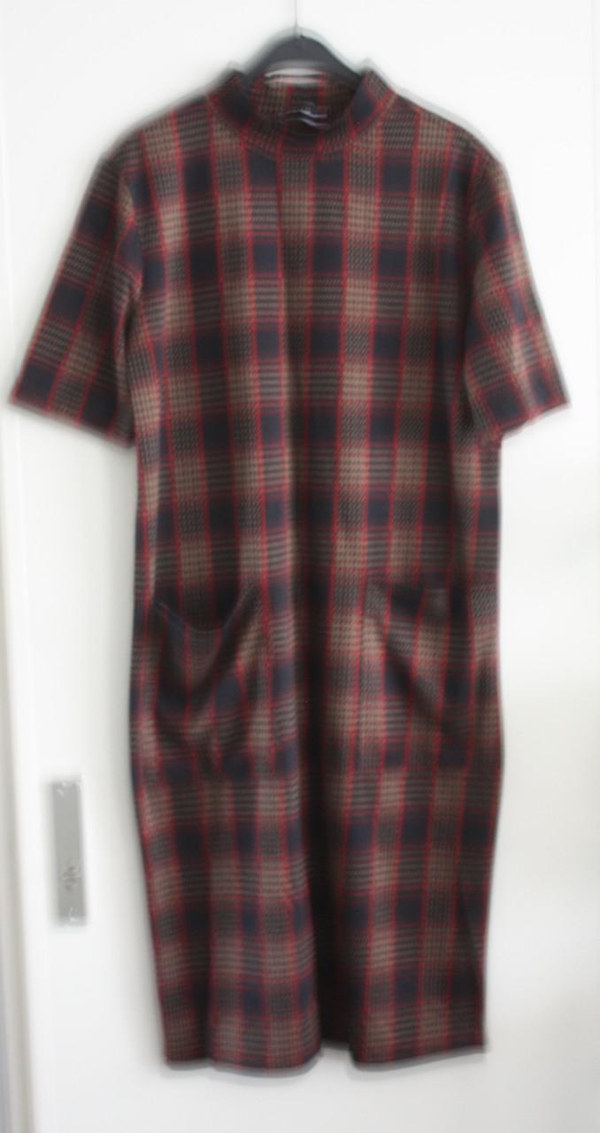 Geruite jurk zwarte bruin rood  maat L