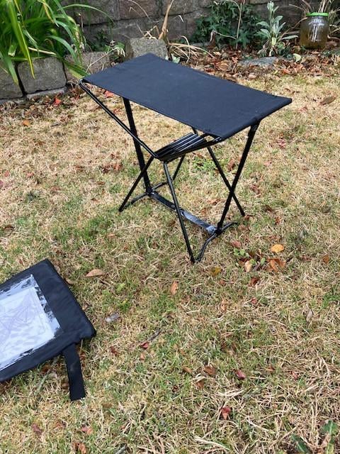 Klein opvouwbaar krukje.  viskruk / camping