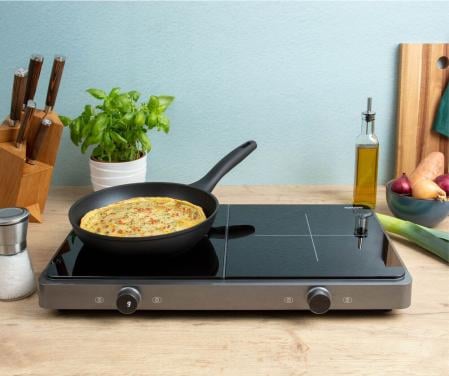 Dubbele Inductie kookplaat 2 kookzones Boostfunctie 3000 W Normale stekker