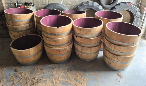 Drinkbak voor paard, geit, schaap, eikenhout