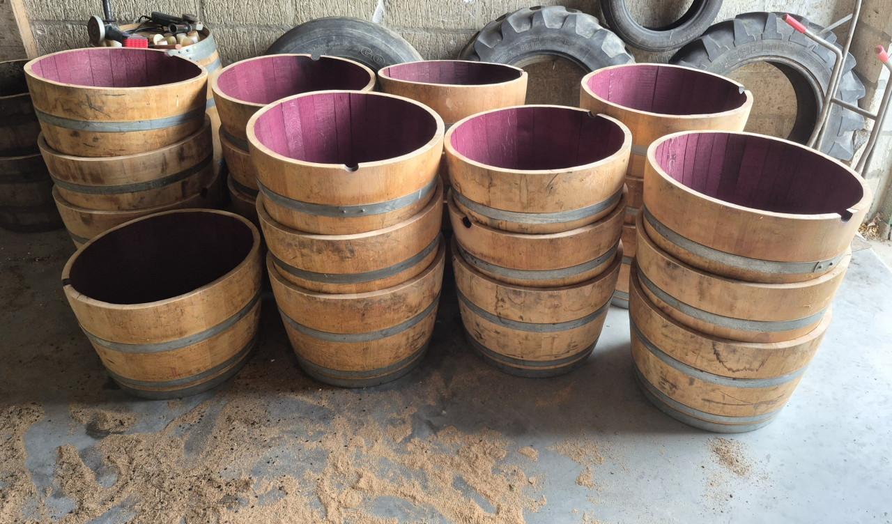 Drinkbak voor paard, geit, schaap, eikenhout