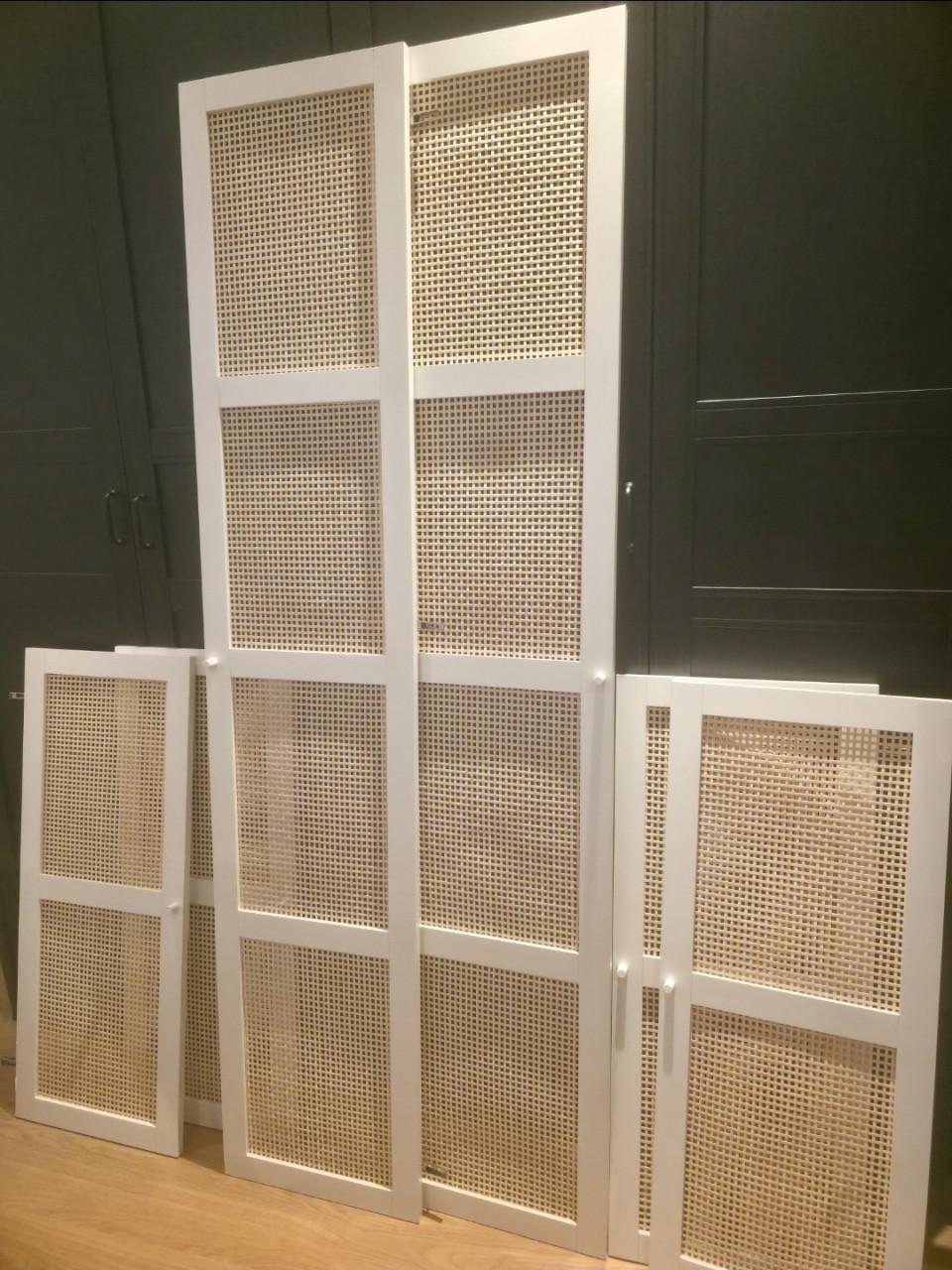 IKEA BILLY HÖGADAL deuren wit/bamboe – 6 stuks