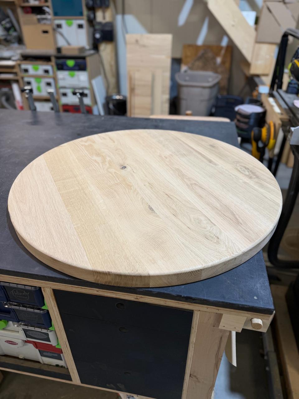 Eiken tafelblad 80cm massief