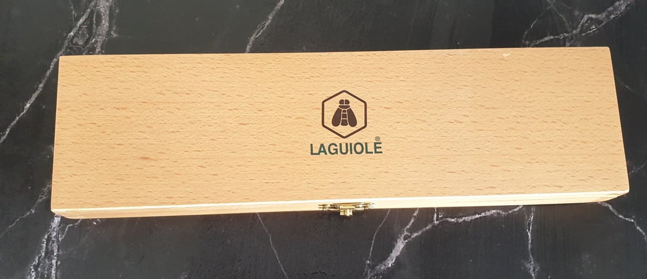 Laguiole taartschep in houten doos