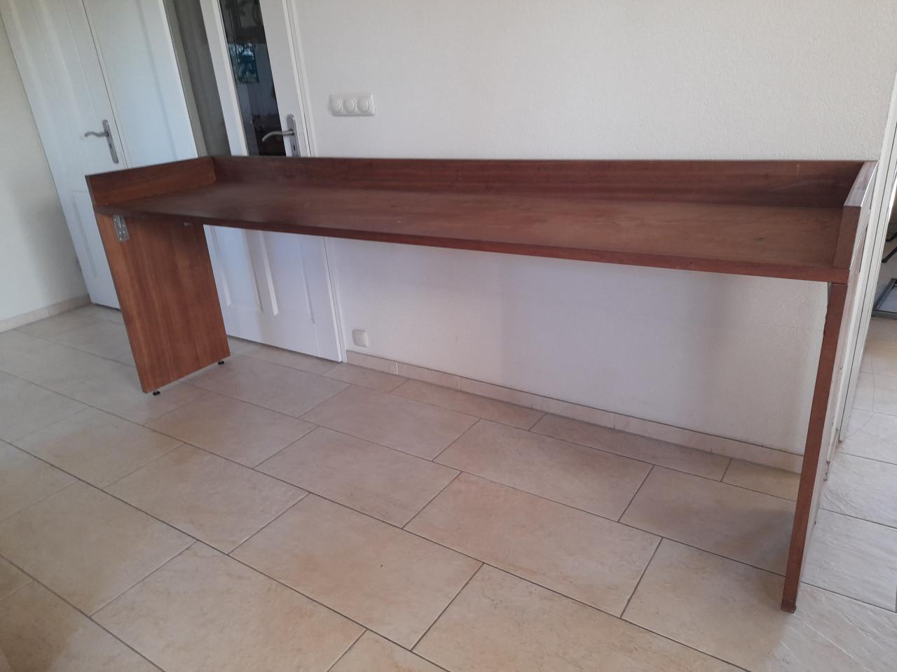 Massief hard houten Werkbank / plank  260 x 58 x 3 cm dik blad (i.g.st.)