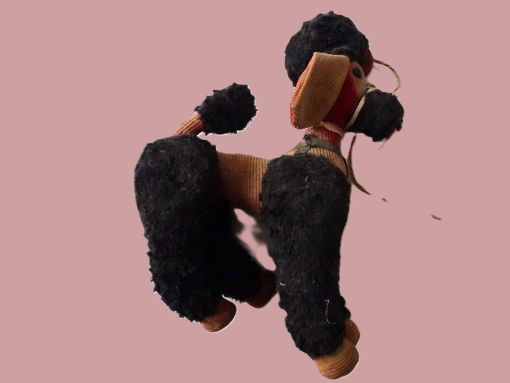 Oude Vintage Poedel Knuffel pop hond