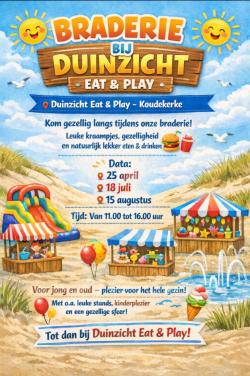 Braderie, markt. 25 deelnemers.  Duinzicht Eat &Play