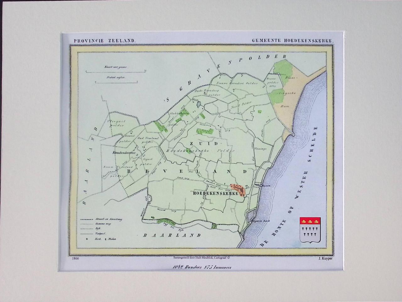 Kaarten Zuid-Beveland gemaakt door J. Kuyper