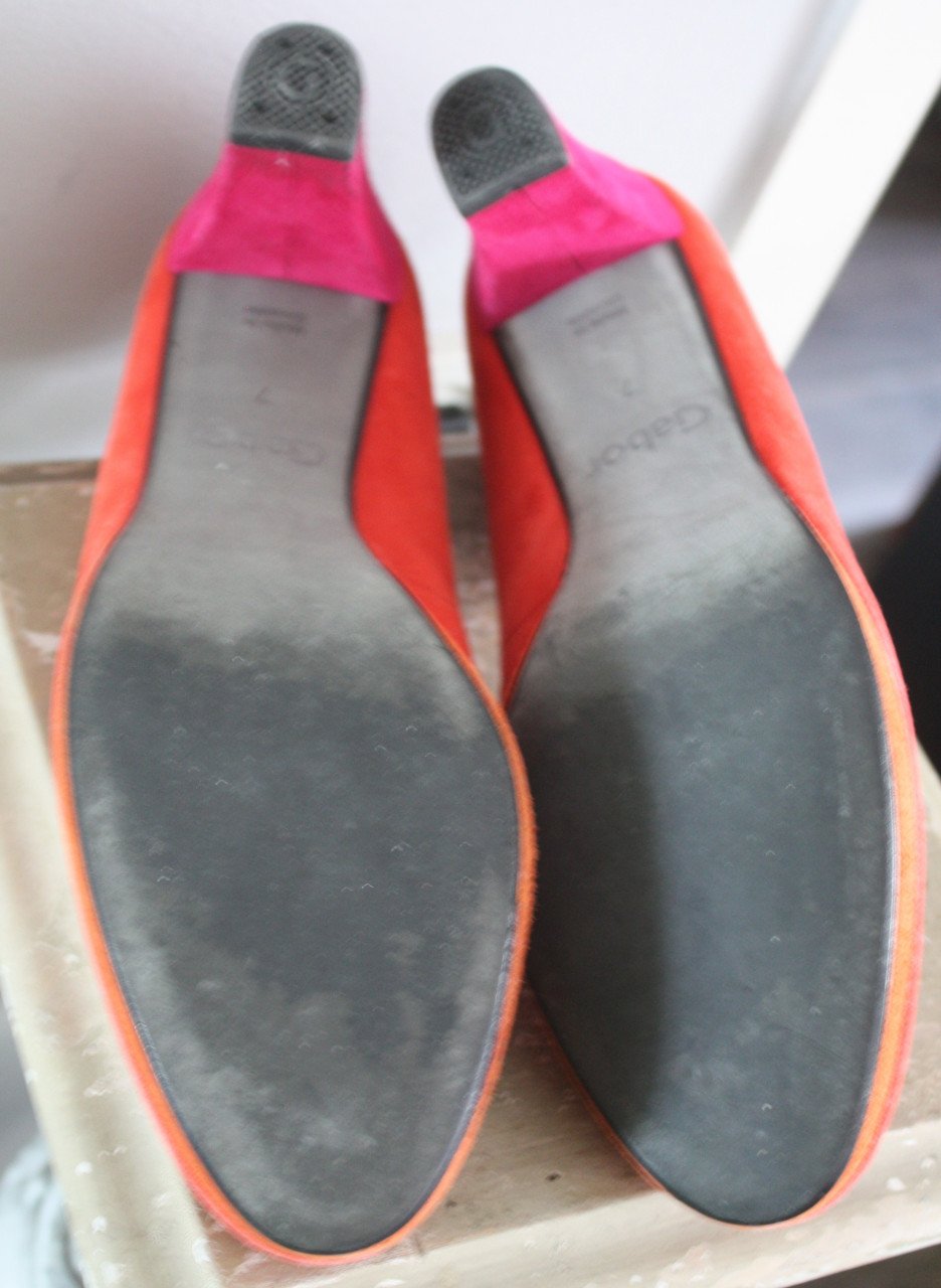 Rood oranje pumps met roze hal maat 7G