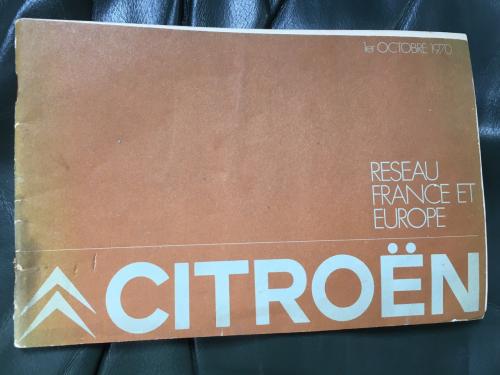 Citroen dealerboekje europa 1970