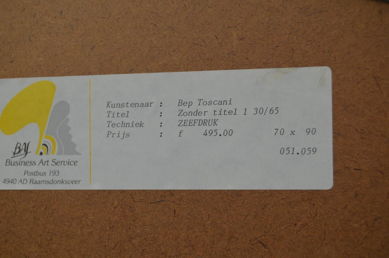 Grote zeefdruk Bep Toscani 1990 genummerd/gesigneerd (2) Vriendenprijs!