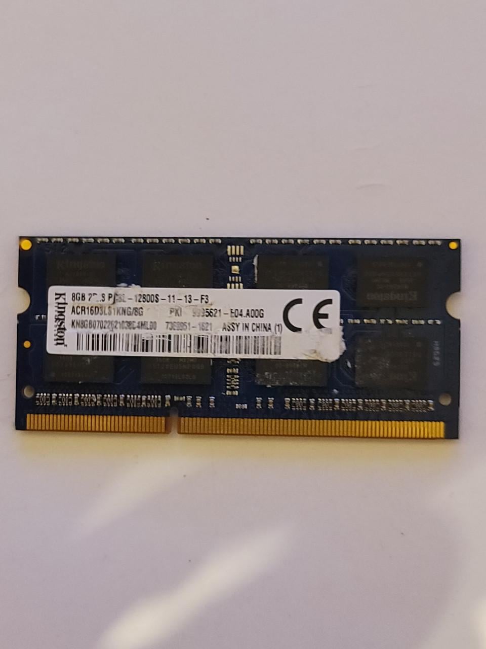 Kingston 8GB PC3L-12800S 1600MHz 204pins