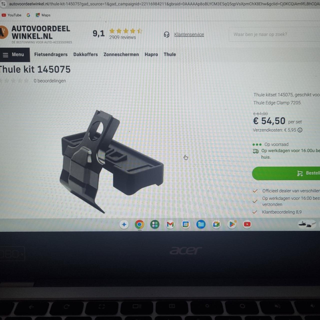 Thule dakdragers sets..lees goed