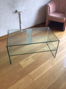 Glazen tv Tafel l. 90 x Br. 53x H. 43cm