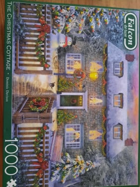 Falcon puzzel kerst christmas cottage 1000 st zgan