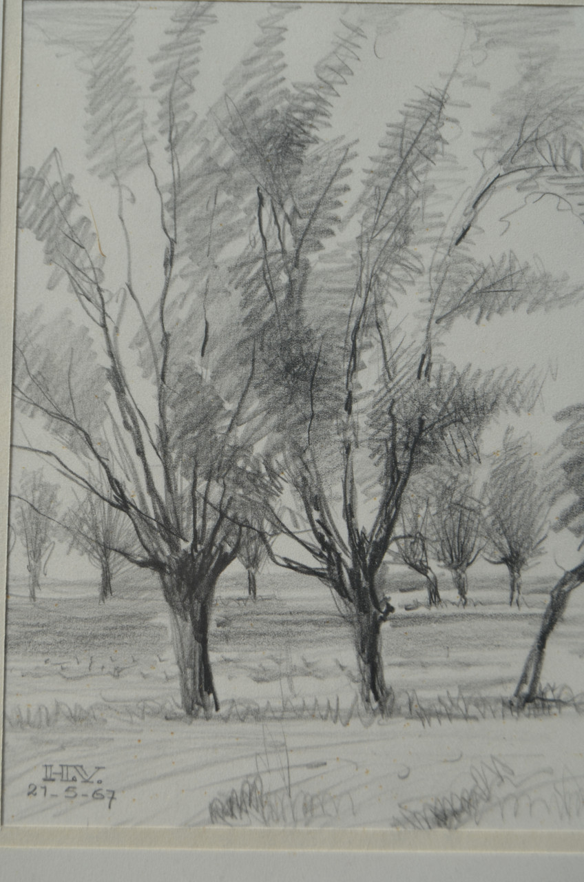10 x Hendrik Voskuijl (1893 - 1980) potloodtekeningen (3) o.a. Ommen