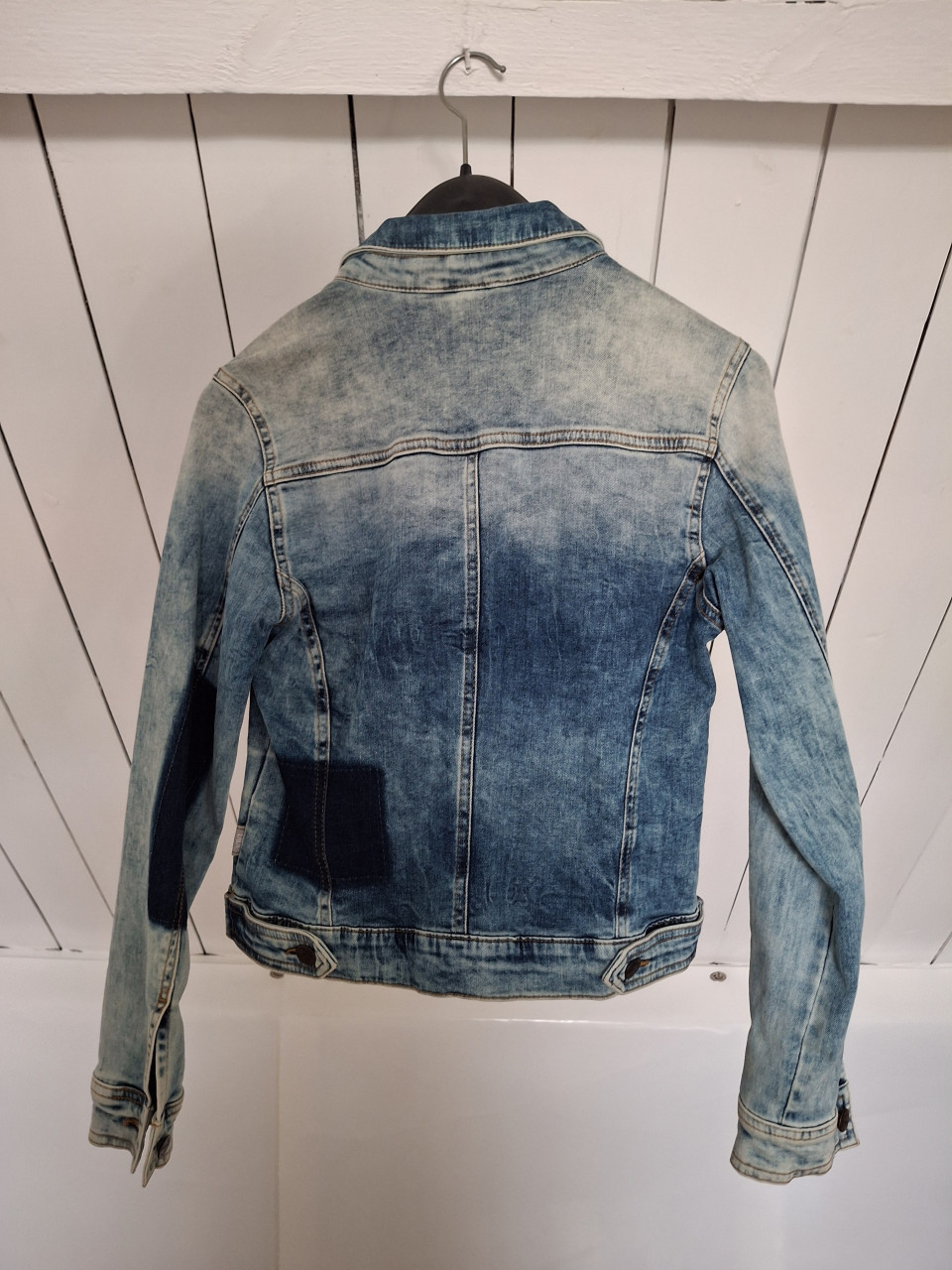 Spijker jas blauw/wit Maat S