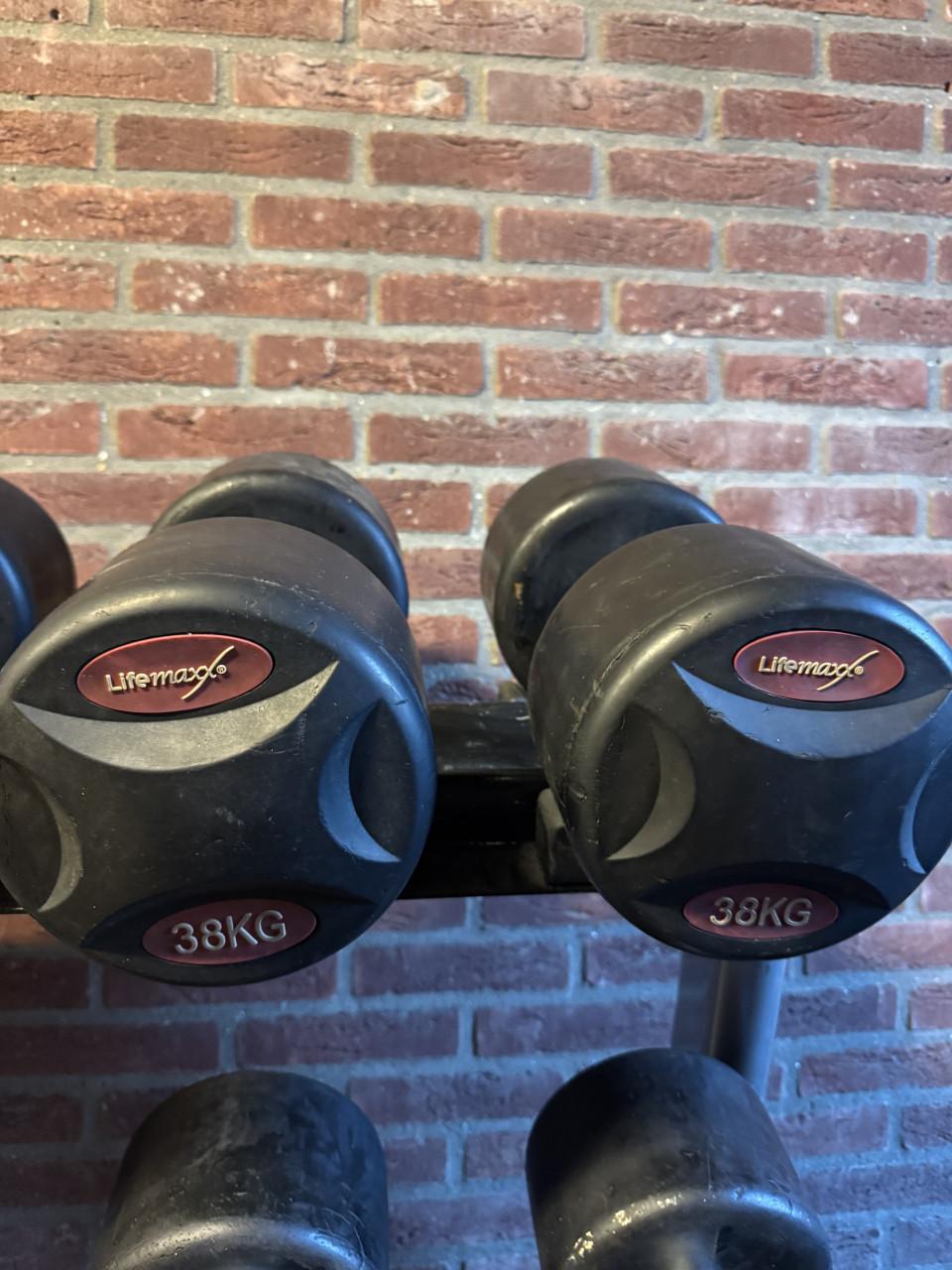 Dumbbellset met dumbbellrek van Lifemaxx