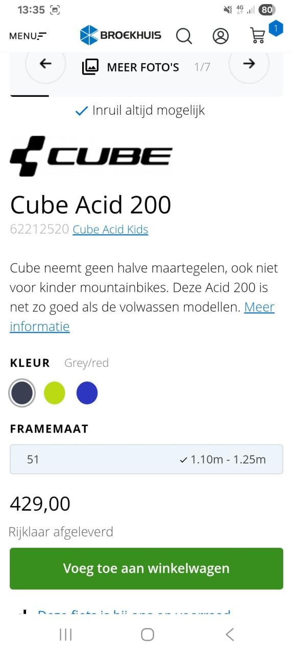 Cube 20 inch Grey/red kinder