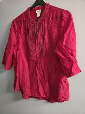 Rode blouse India geinspireerd. H&M Consious Collection Maat 38