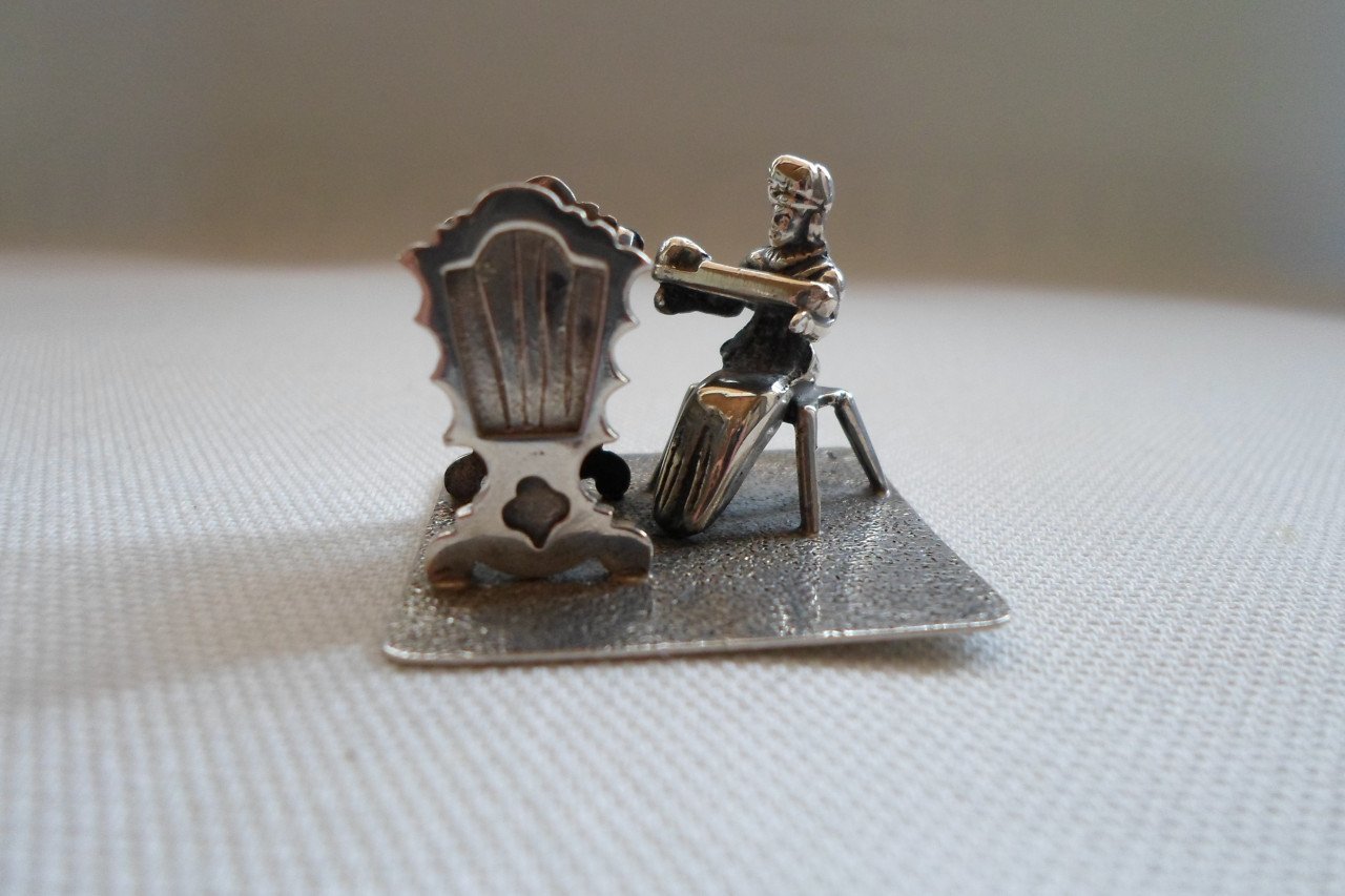 Zilver Miniatuur Vrouw Baby Wieg