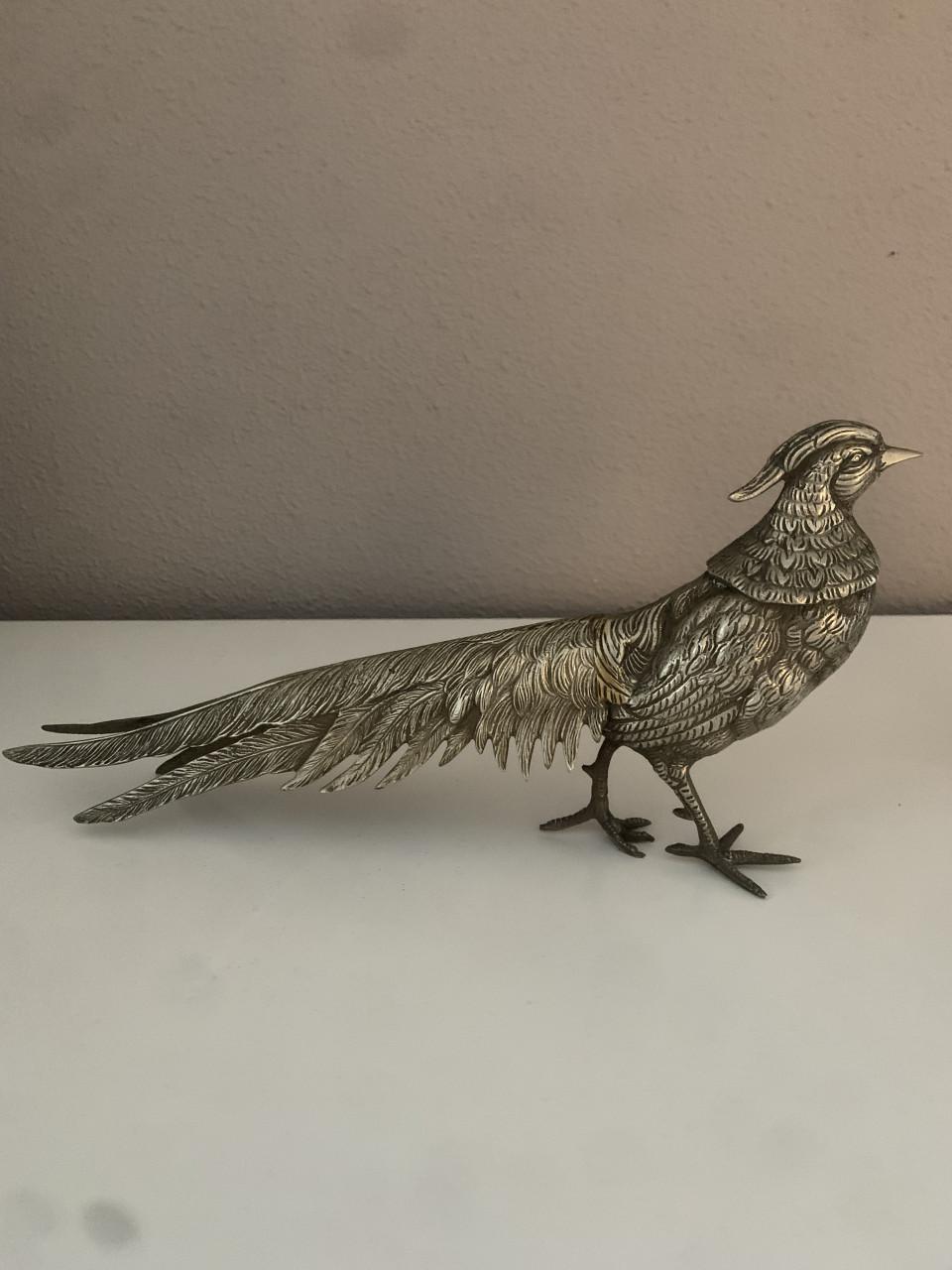 Verzilverde Fazanten , vintage