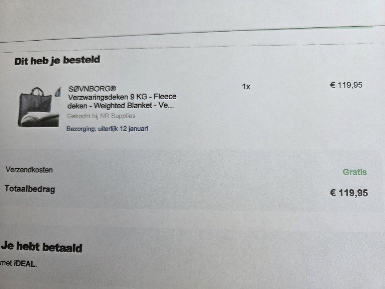 Verzwaringsdeken 9 kg/Fleece deken