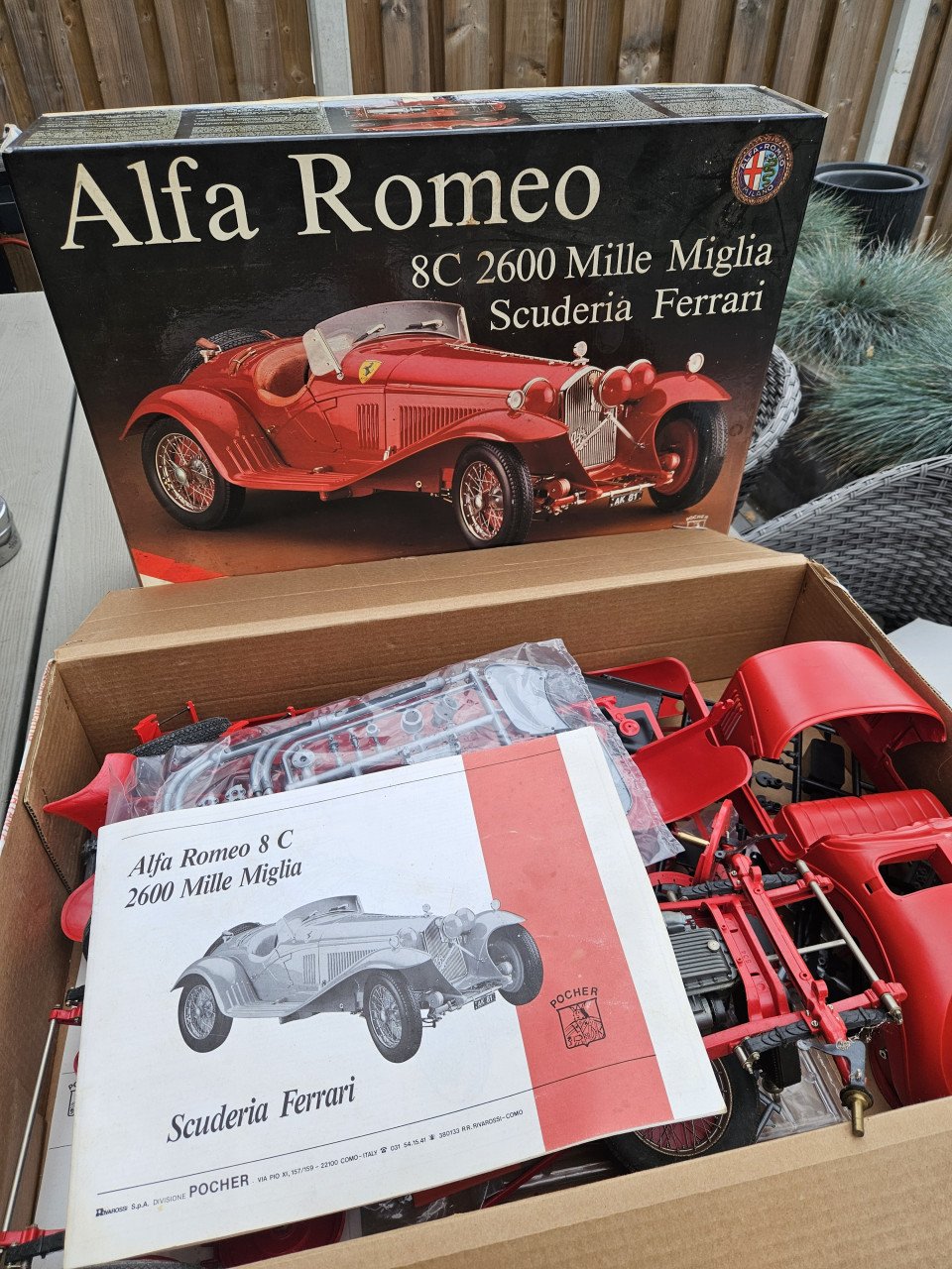 Prachtige grote rare Alfa Romeo 8C 2600 scuderia ferrari bouwdoos...