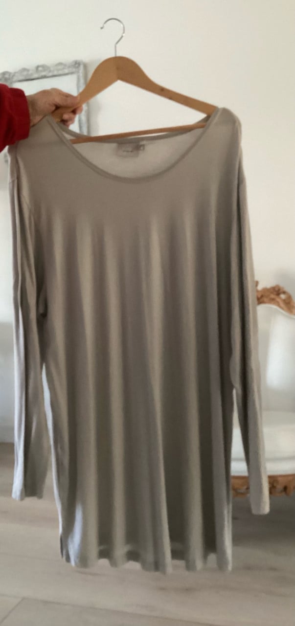 Lang zilver kleurig shirt xl gedragen maar heel netjes