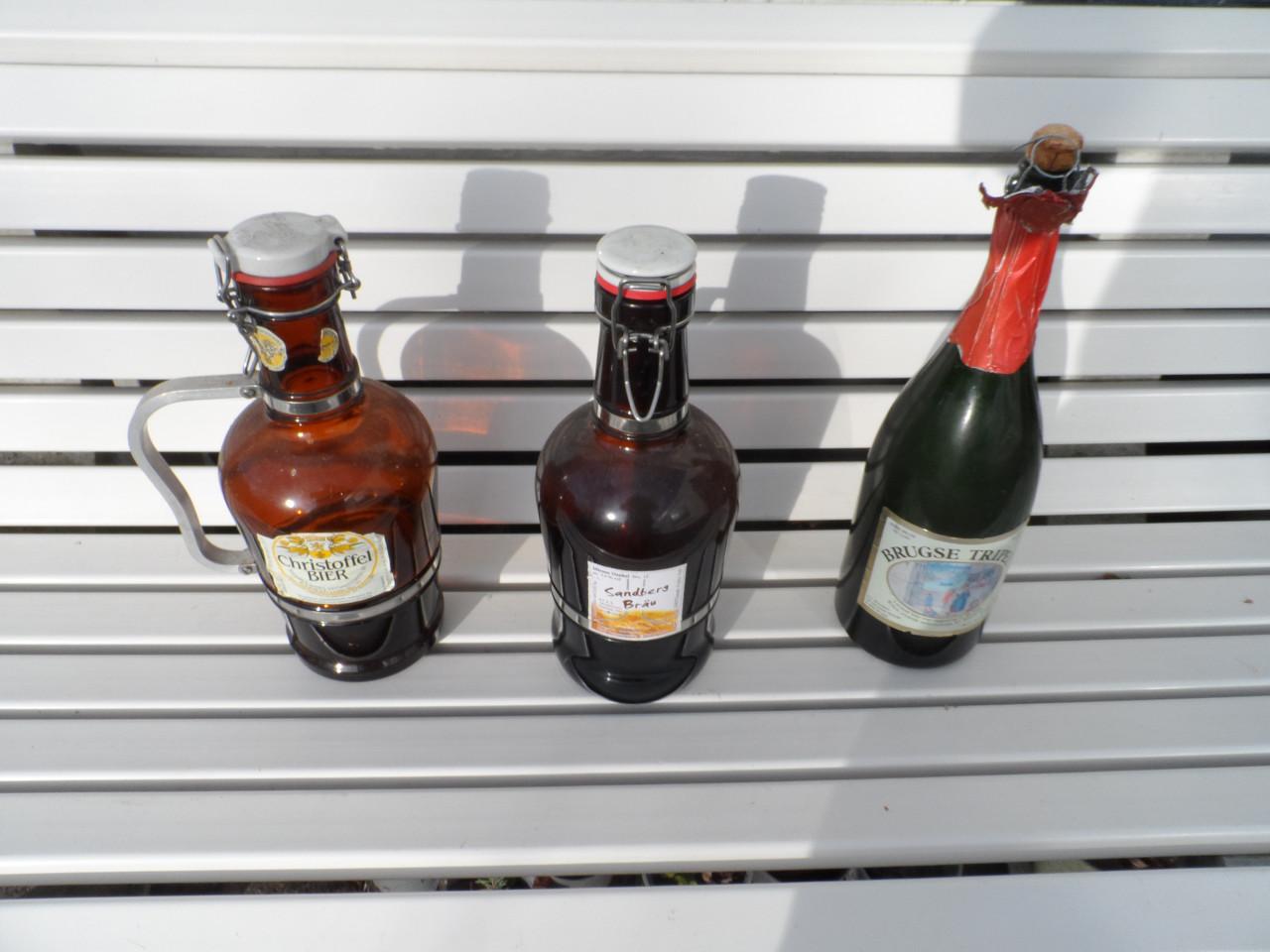 3 OUDE Bierflessen LEEG