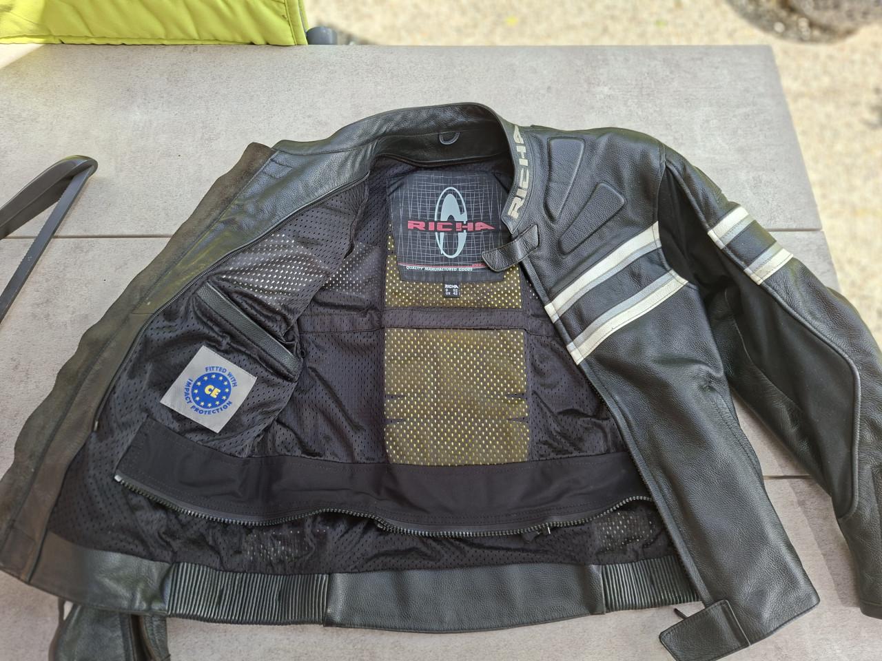 Richa leren motorjack , vintage look