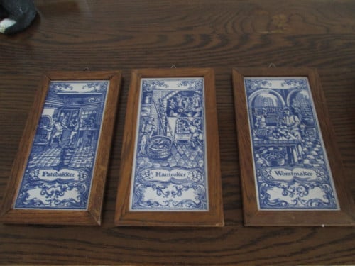 3 blauwe wandtegeltjes
