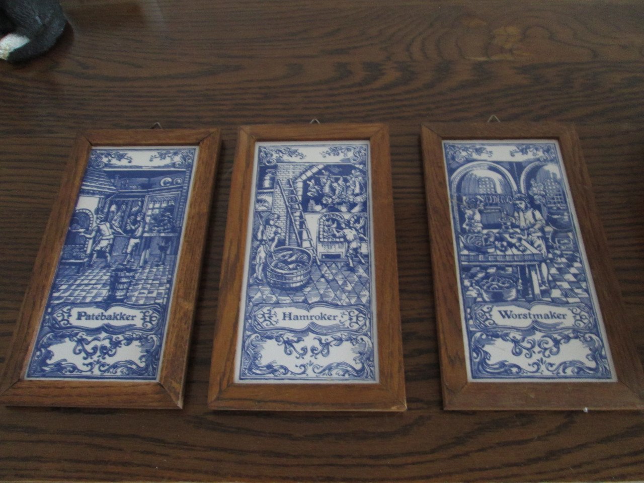 3 blauwe wandtegeltjes