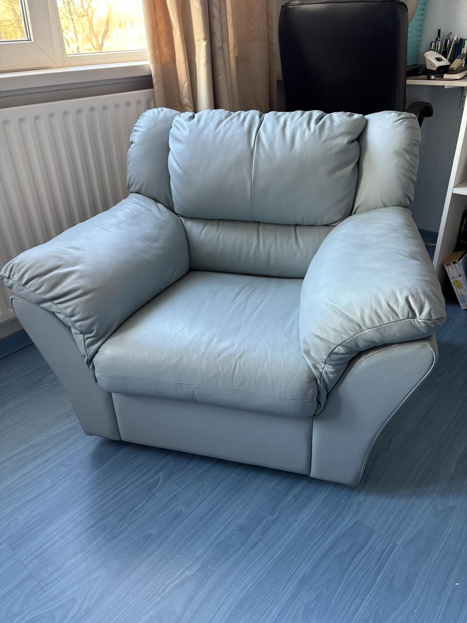 Fauteuil 2 stuks echt leer