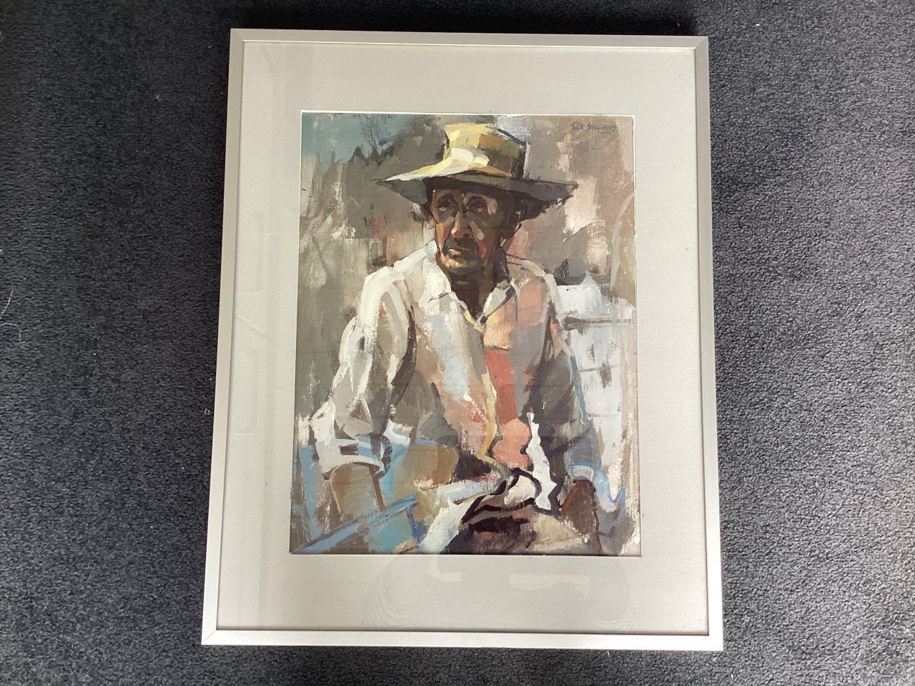 Poster in lijst van de kunstenaar Rik Snijckers. AFM. 41x51 cm.