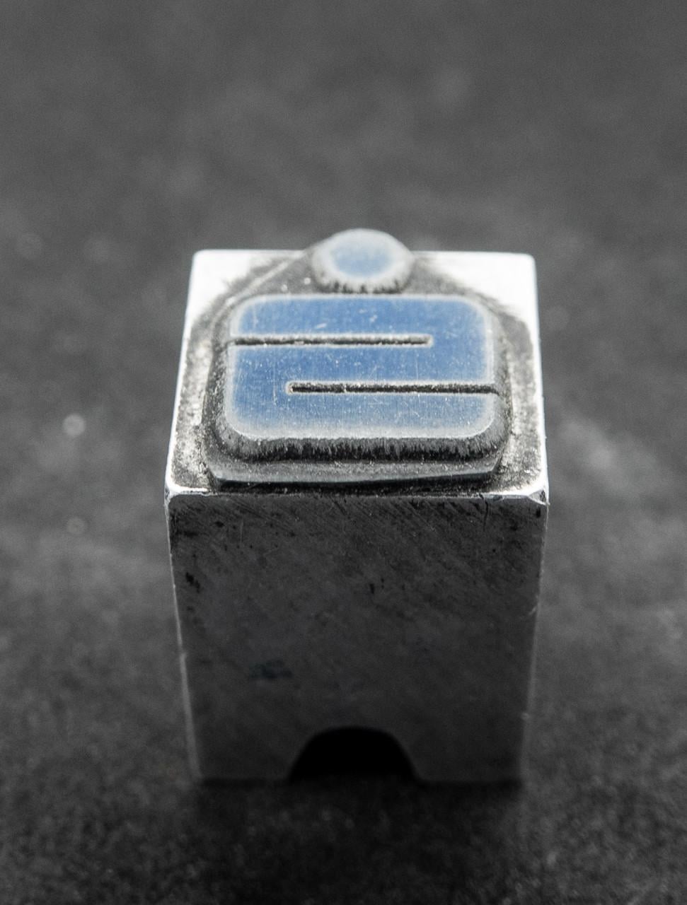 Logo Bondsspaarbank metalen zetblokje van drukkerij